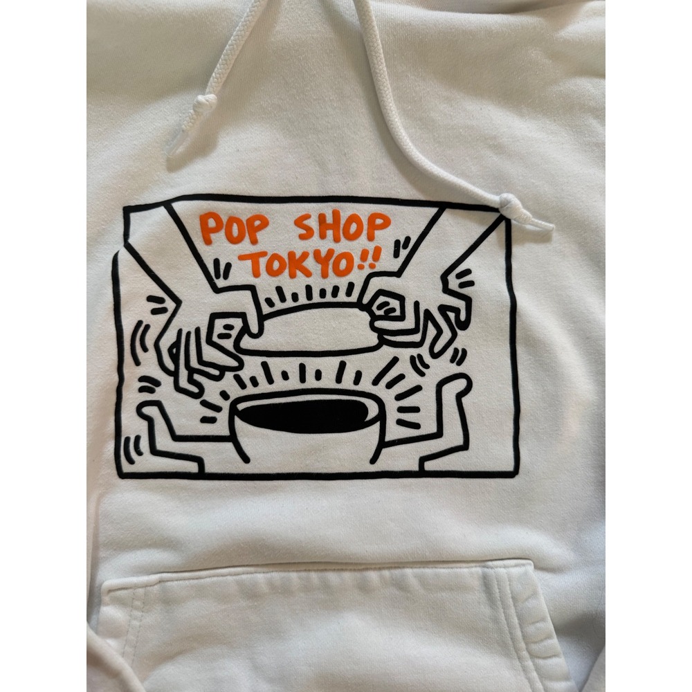Uniqlo UT Keith Haring Pop Shop Tokyo Graphic Hoodie White Mens Large Sweatshirt - Picture 2 of 7